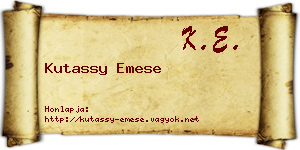 Kutassy Emese névjegykártya